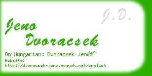 jeno dvoracsek business card